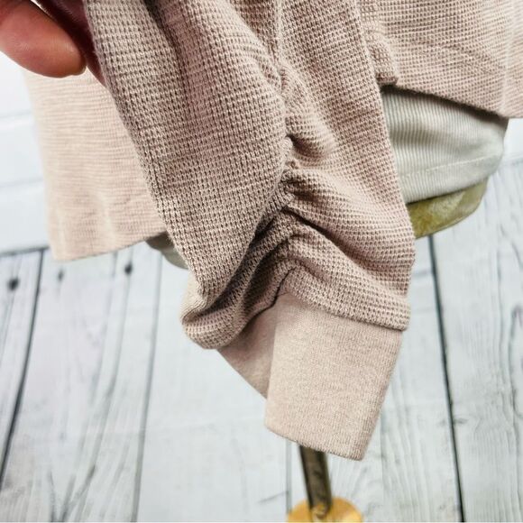 Calvin Klein Performance Even Sand Ruched LS Zip Front Hoodie Jacket - Small - Picture 11 of 16